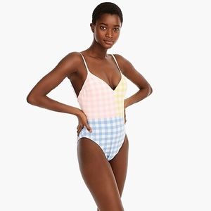 BNWT SALE J. Crew Gingham One Piece Bathing Suit